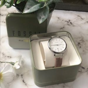Fossil Jacqueline Woven Leather Watch